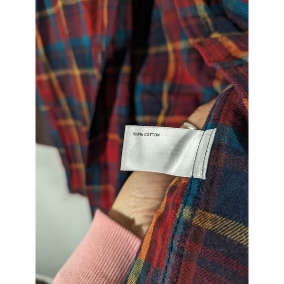 Duluth Trading Red Plaid Long Sleeve Cotton Flannel Slim Shirt Men Size L Tall - Picture 6 of 7